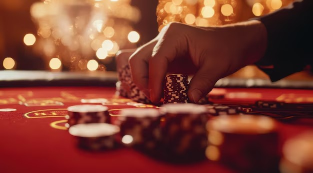gendut live casino dealer table with multiple players